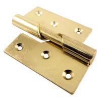Rising Door Hinges Electro Brass Plated Left Hand 76mm In Pairs