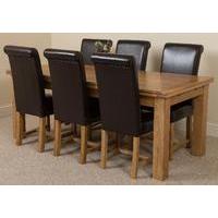 Richmond Oak 200 - 280 cm Extending Dining 6 Black Washington Chairs