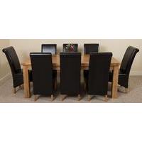 richmond oak 200 280 cm extending dining 8 black montana chairs