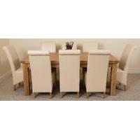 Richmond Oak 200 - 280 cm Extending Dining 8 Ivory Montana Chairs