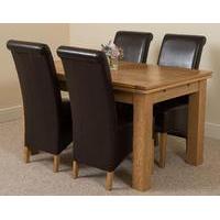 Richmond Oak 140 - 220 cm Extending Dining Table 4 Brown Montana Chairs