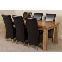 richmond oak 200 280 cm extending dining 6 black montana chairs