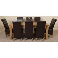 Richmond Oak 200 - 280 cm Extending Dining 8 Brown Montana Chairs