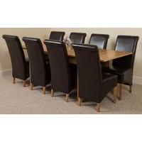 Richmond Oak 140 - 220 cm Extending Dining Table 8 Brown Montana Chairs