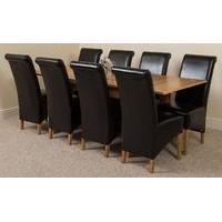 Richmond Oak 140 - 220 cm Extending Dining Table 8 Black Montana Chairs