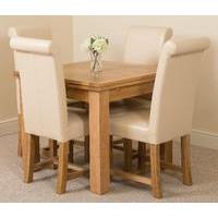 Richmond Oak 90 - 150 cm Extending Dining Table 4 Ivory Washington Chairs