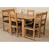 Richmond Oak 90 - 150 cm Extending Dining Table with 6 Lincoln