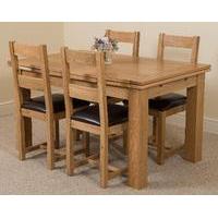 Richmond Oak 140 - 220 cm Extending Dining Table with 4 Lincoln