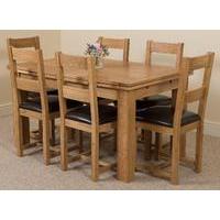 Richmond Oak 140 - 220 cm Extending Dining Table with 6 Lincoln