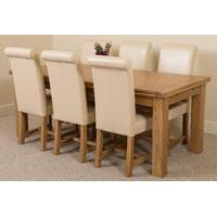 Richmond Oak 200 - 280 cm Extending Dining 6 Ivory Washington Chairs