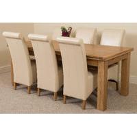 Richmond Oak 200 - 280 cm Extending Dining 6 Ivory Montana Chairs