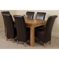 Richmond Oak 140 - 220 cm Extending Dining Table 6 Brown Montana Chairs