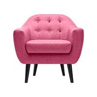 ritchie armchair candy pink with rainbow buttons