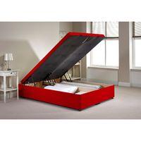 Richworth Ottoman Divan Bed and Mattress Set Red Chenille Fabric Single 3ft