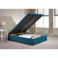 Richworth Ottoman Divan Bed Frame Teal Chenille Fabric Double 4ft 6