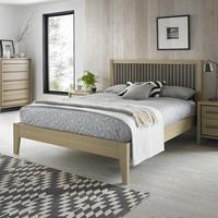 rimini aged oak weathered oak slatted bedstead two sizes king