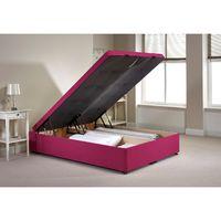 Richworth Ottoman Divan Bed Frame Pink Chenille Fabric Double 4ft 6