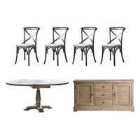 riviera extending table 4 chairs and sideboard set