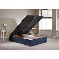 Richworth Ottoman Divan Bed Frame Denim Blue Velvet Fabric Super King 6ft