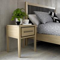 rimini aged oak weathered oak 1 drawer nightstand