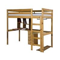 Rimini Long High Sleeper Student Set With 4 Drawer Bedside Antique