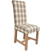 Richmond Herringbone Check Dining Chair Brown