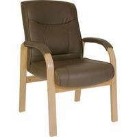 richmond leather and wood visitors office chair