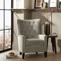 Riley Fabric Sofa Chair In Mink With Wooden Legs