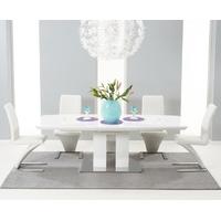 richmond 180cm white high gloss extending dining table with hampstead  ...