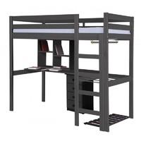 rimini long high sleeper student set with 4 drawer bedside graphite