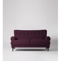 Richmond Two-seater sofa in Elderberry Soft Wool, Dark Beech Feet