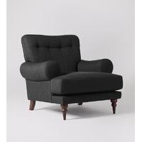 richmond armchair in quartz weave dark feet