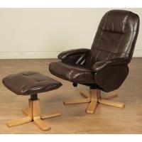 Ripley Two Tone Brown LA TV Chair with Footstool