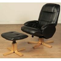 Ripley Black LA TV Chair with Footstool