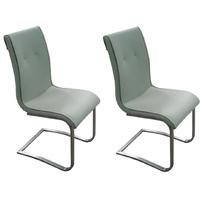 Rialto Grey Faux Leather Dining Chair (Pair)