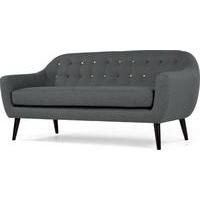 Ritchie 3 Seater Sofa, Anthracite Grey with Rainbow Buttons