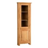 rivermead oak corner display cabinet