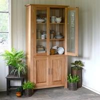 rivermead oak glazed display cabinet