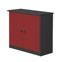 Ribera Graphite Cupboard with Red