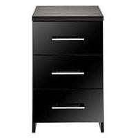 Riga Gloss 3 Drawer Bedside Table