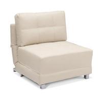 Rita Faux Leather Futon Chair Bed in Cream