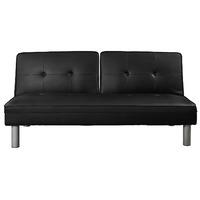 Rio Faux Leather Sofa Bed Black