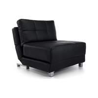 rita faux leather futon chair bed in black