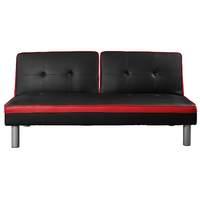 rio faux leather sofa bed red