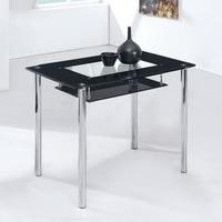 rimini small black glass dining table only