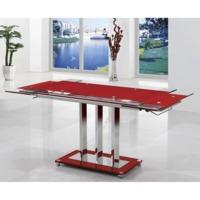 Rihanna Extending Dining Table In Red Glass