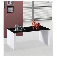 Rio Black Glass Coffee Table With White Gloss Legs
