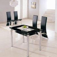 rimini small dining table with 4 g501 black dining chairs