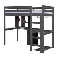 rimini high sleeper bed frame student set with 4 drawer bedside graphi ...