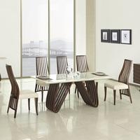 Riley Marble Dining Table In Ivory With 6 Dining Chairs